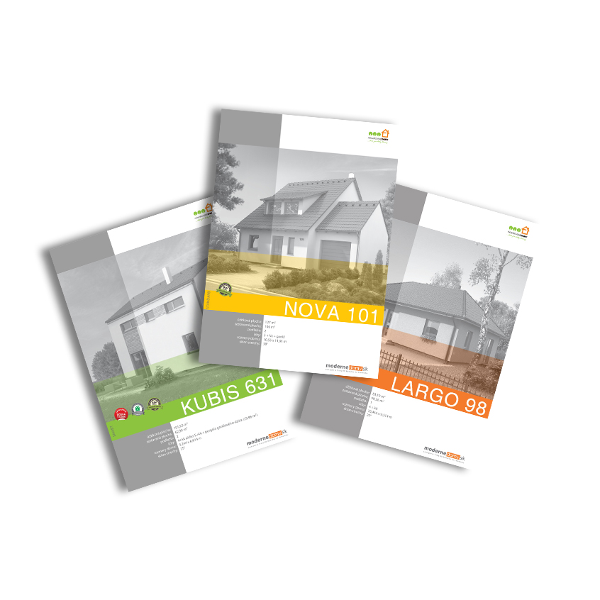 modernedomy.sk - promotional materials for prefabricated wood houses